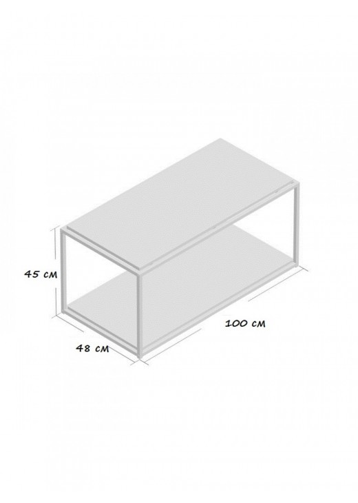 Журнальний столик у стилі MSMLOFT із полицею