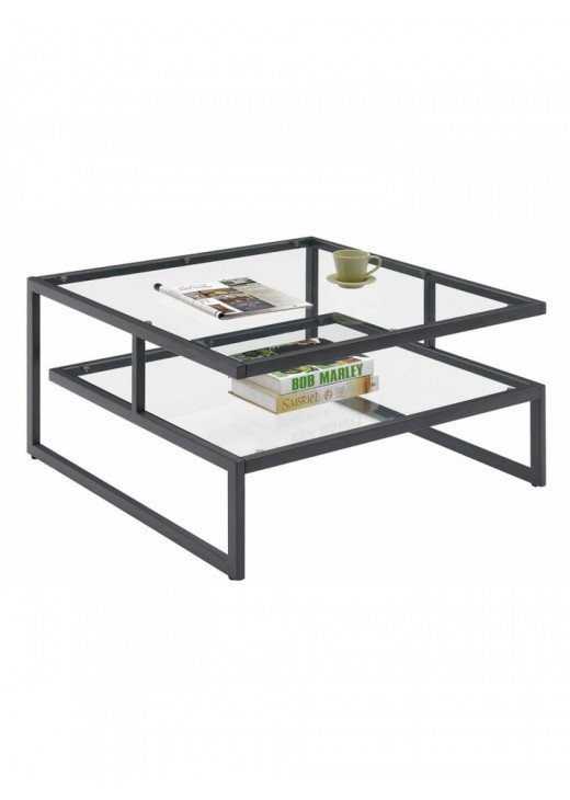 Журнальний столик у стилі MSMLOFT зі склом
