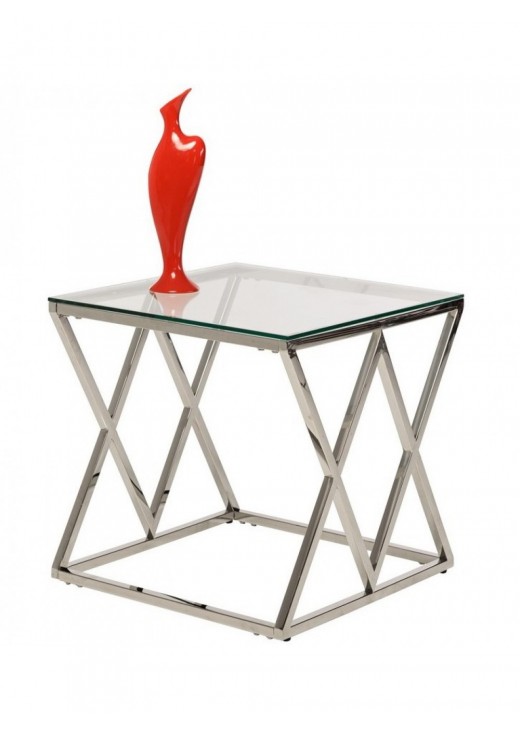 Кавовий стіл CD-2 прозорий срібло Vetro MSMLOFT