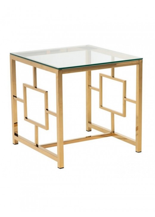 Кавовий стіл CL-2 прозорий золото Vetro MSMLOFT
