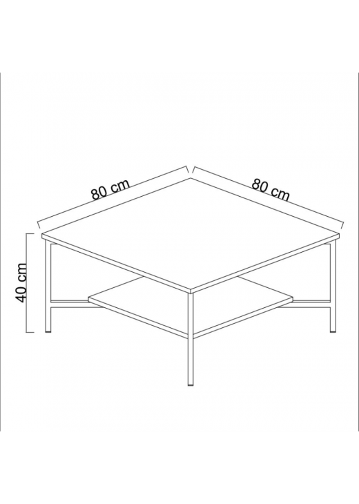 Квадратний журнальний столик Tromso , чорний