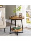 Круглий приставний столик HOOBRO в рустикальному стилі