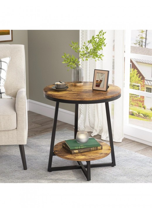 Кругла тумбочка з полицею для зберігання Кругла тумбочка з полицею для зберігання