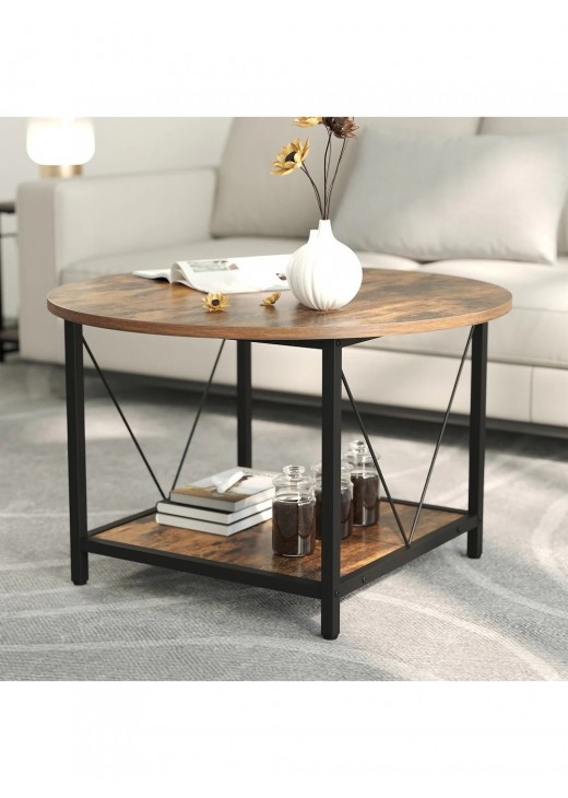 2-ярусний круглий журнальний столик з полицею Moasis