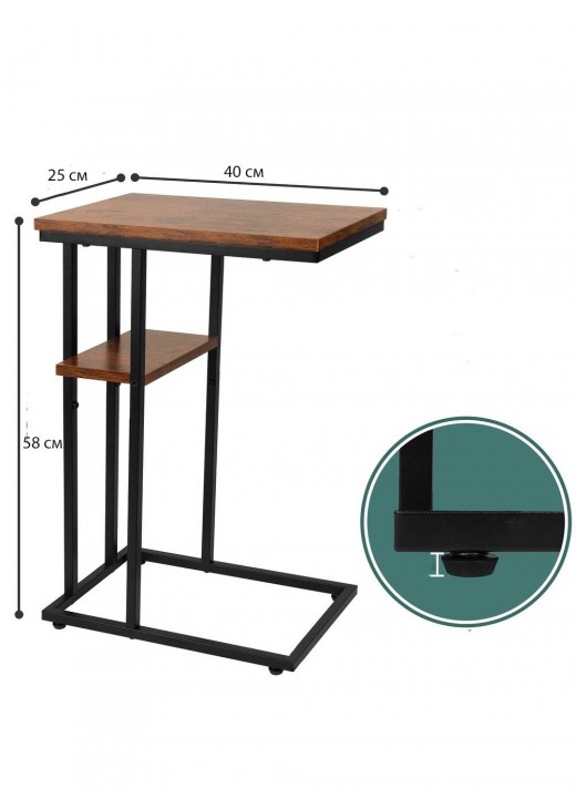 Набір з 2 столиків у формі букви С із металевим каркасом