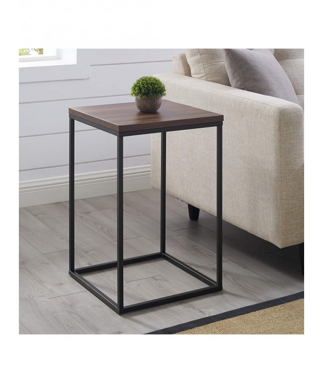 Приставний журнальний столик MSMLOFT — чорний каркас, ДСП