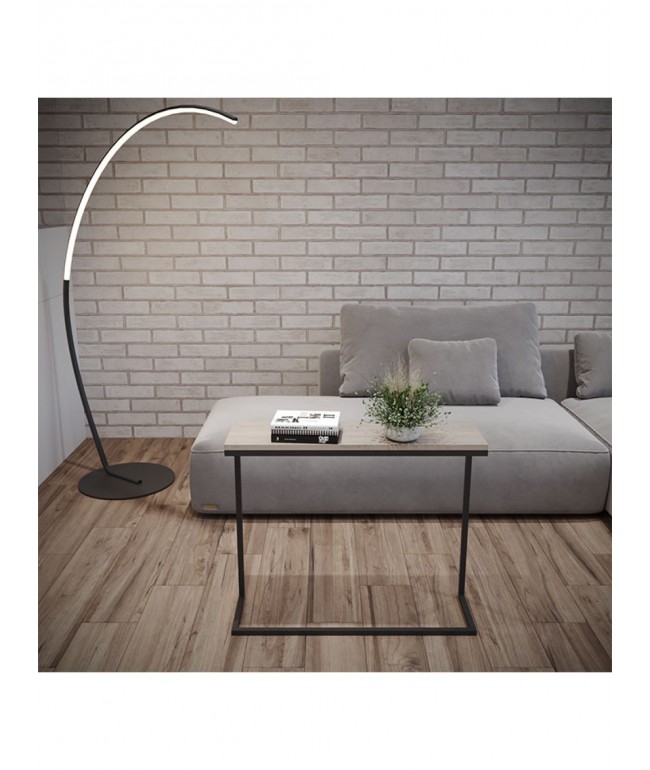 Приставний журнальний столик MSMLOFT — чорний металевий каркас, ДСП (60×40×40 см)