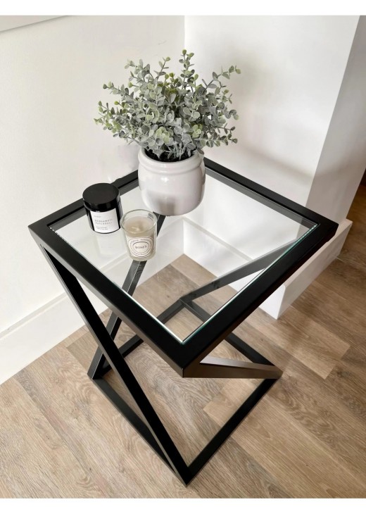 Столик зі скла, чорний Столик зі скла, чорний