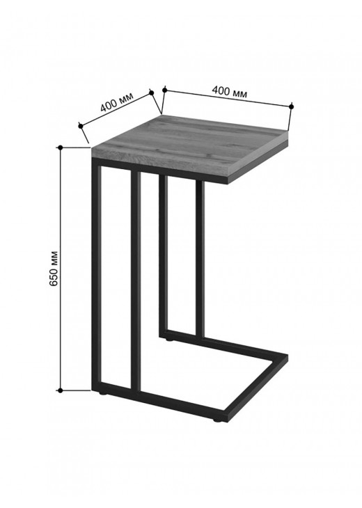 Столик приставний Айсберг Лофт Чорний/дуб MSMLOFT