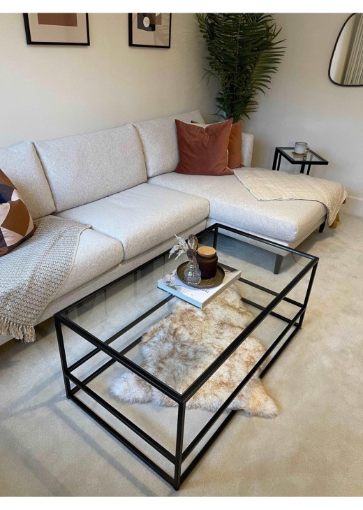 Журнальний столик Aria Glass Metal, чорний 