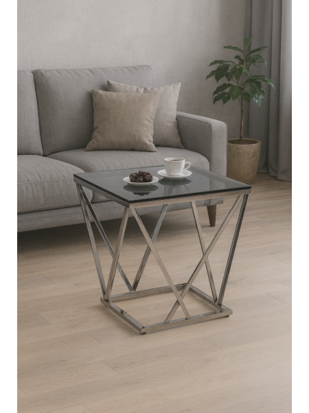 Кавовий стіл CP-2  срібло Vetro