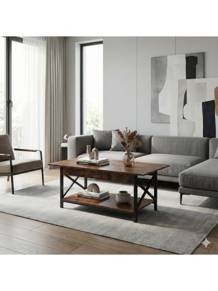 Журнальний столик 2-ярусний із полицею