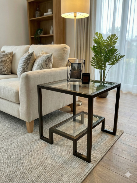 Журнальний столик Hudson Glass , бронзовий