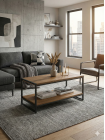 Журнальний столик Cof-tab-161: Подвійний комфорт у стилі Лофт