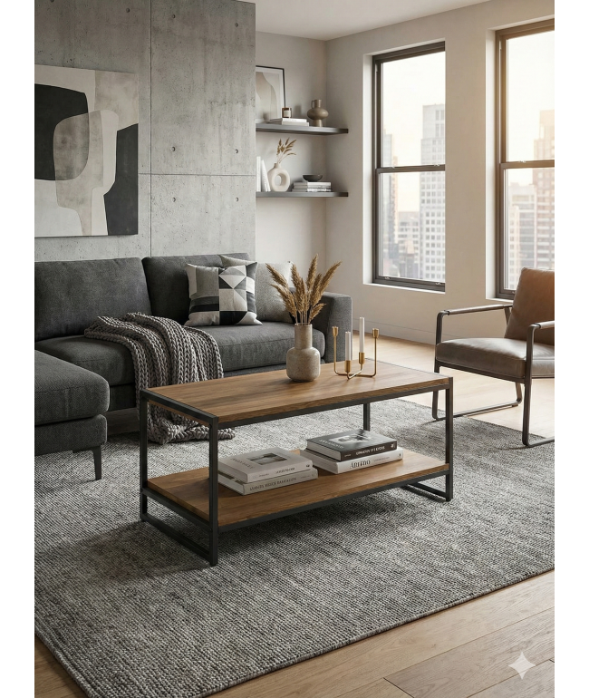 Журнальний столик Cof-tab-161: Подвійний комфорт у стилі Лофт