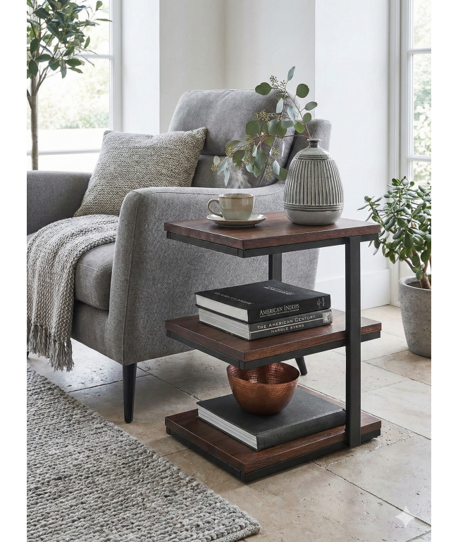 Журнальний столик MSMLOFT — міцний металевий каркас, ДСП