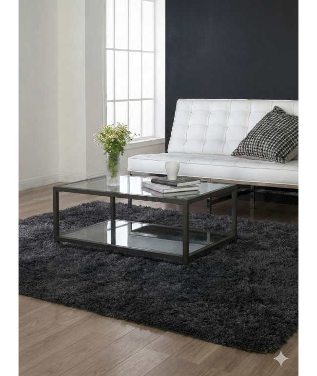 Журнальний столик ЖС 180: скло та металевий каркас