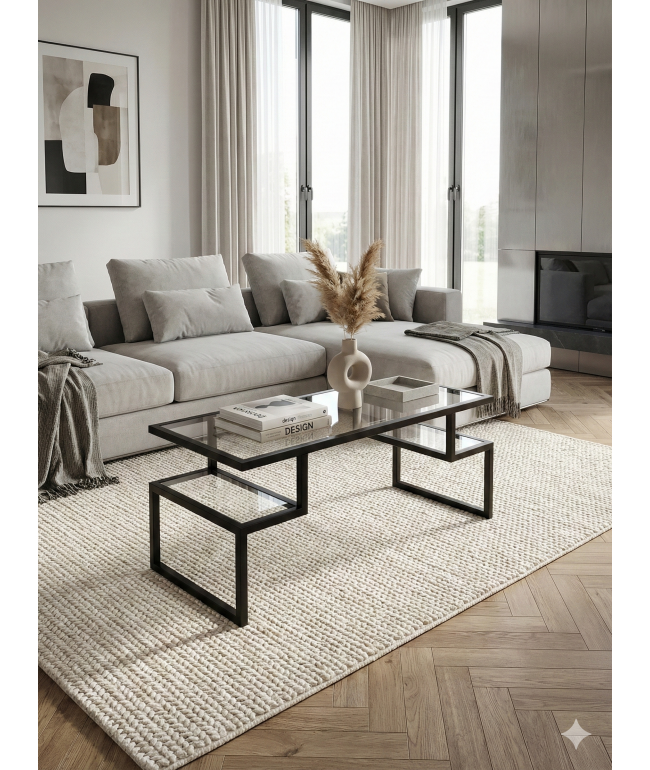 Журнальний столик Тab-172: Прозора елегантність та індустріальний стиль