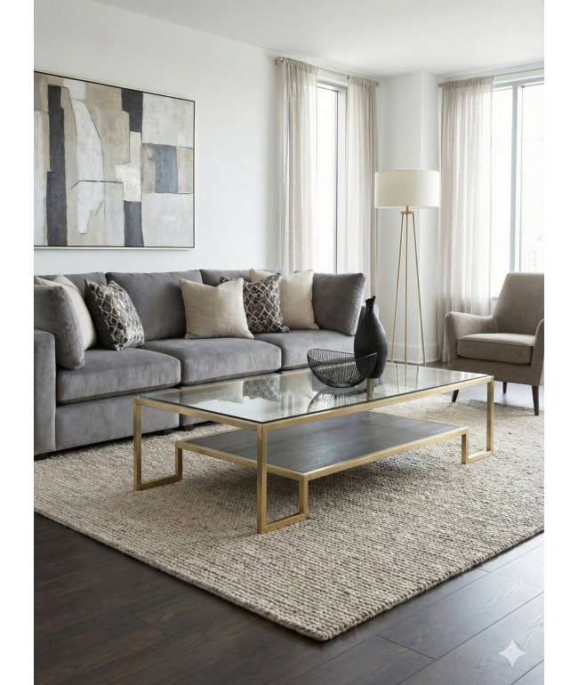 Журнальний столик Tab-141: Елегантний Лофт зі Скла та Металу