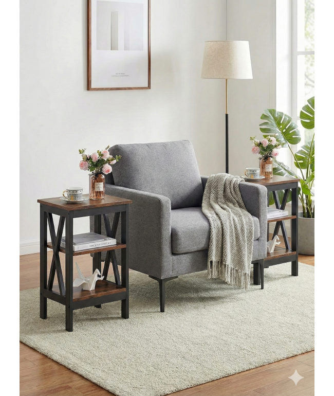 Приставний столик “Alsa” в стилі Лофт (60х40х30 см)