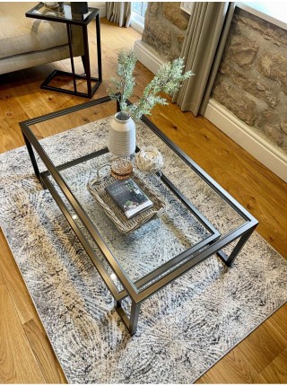 Журнальний столик Hudson Glass металевий, бронзовий