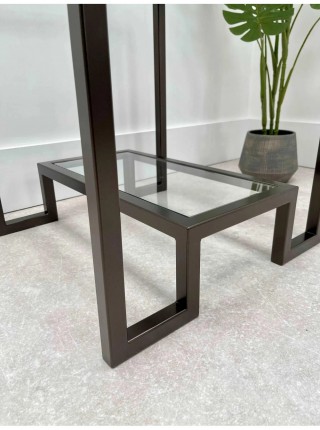 Журнальний столик Hudson Glass металевий, бронзовий