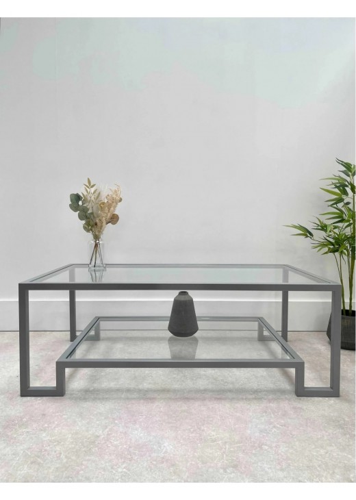 Журнальний столик Hudson Glass , сірий Журнальний столик Hudson Glass , сірий