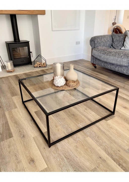 Журнальний столик Mila Square металевий, чорний