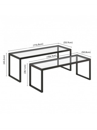 Журнальний столик Ogrady Glass Top Nesting