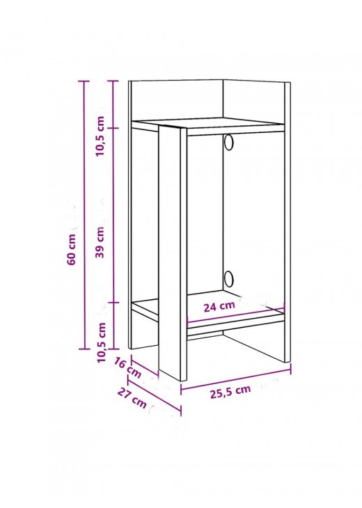 Журнальний столик з полицею , дуб сонома