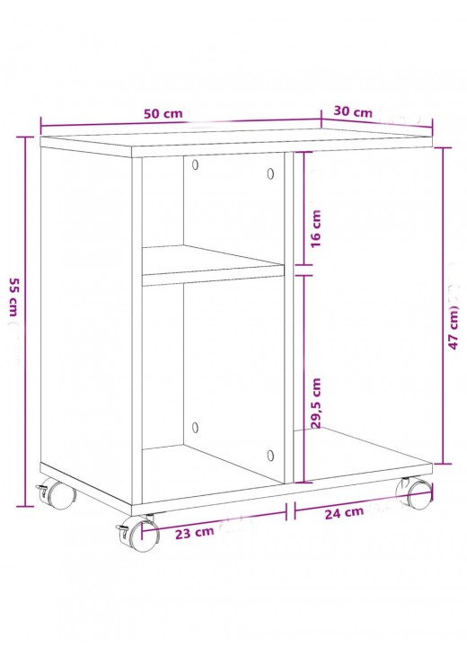 Журнальний столик на колесах, чорний