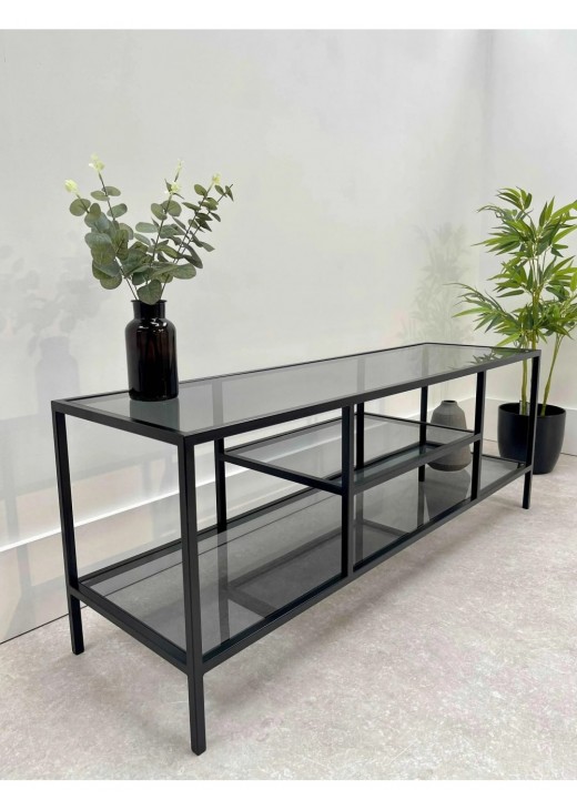 Журнальний столик скляний металевий