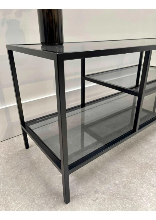 Журнальний столик скляний/металевий