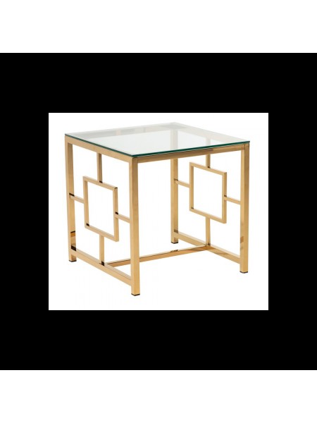 Кавовий стіл CL-2 прозорий золото Vetro MSMLOFT
