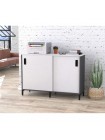 Тумба офісна розсувними дверима LS-1200-830 антрацит Loft design  MSMLOFT