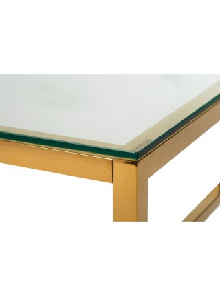 Журнальний стіл CL-1 прозорий золото Vetro MSMLOFT