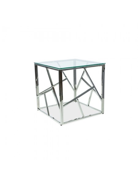Журнальний стіл Escada B 55х55 Прозорий Срібний MSMLOFT