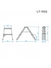 Стрем'янка алюмінієва двостороння 2 сходинки, висота - 440 мм INTERTOOL LT-1102