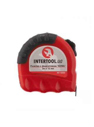 Рулетка з металевим полотном 3м x 16мм "EXTRA" INTERTOOL MT-0203