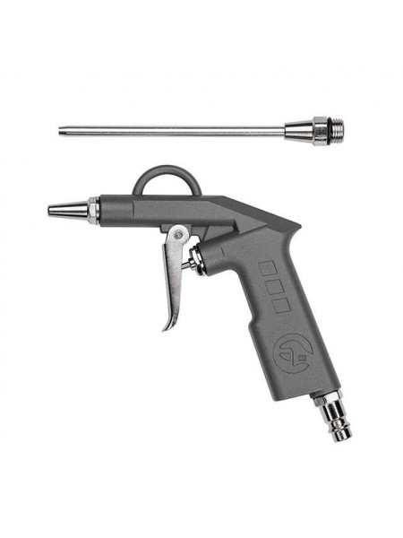 Пістолет для продування короткий з додатковим наконечником 120мм INTERTOOL PT-0804