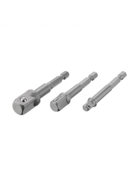 Набір перехідник з Hex 1/4" на квадрат 1/4", 3/8", 1/2" під шурупокрут, CR-V INTERTOOL VT-0235