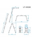 Драбина з алюмінію, багатофункціональна, трансформер, 4х2, 2,38 м INTERTOOL LT-0028