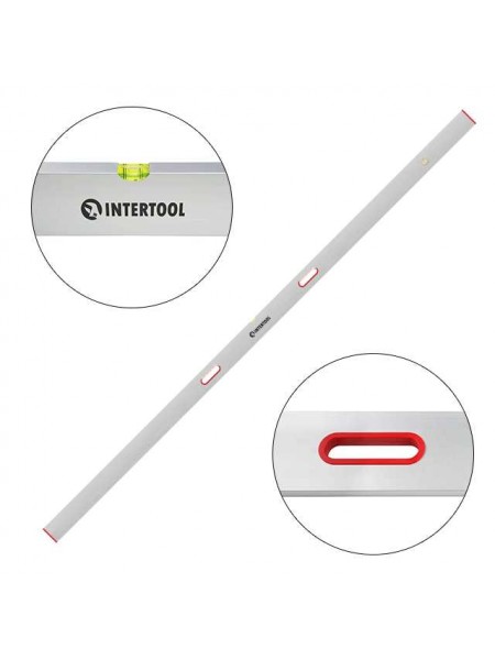 Правило-рівень 3000 мм, 2 капсули, вертикальний і горизонтальний з ручками INTERTOOL MT-2130