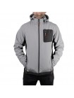 Куртка SOFTSHELL світло сіро-чорна, з капюшоном, тришарова, тканина - стрейч 300 GSM 100D, з водо- і вітрозахистом, розмір XL INTERTOOL SP-3124