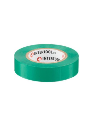 Стрічка ізоляційна, 17 мм * 15 м * 0.15 мм, зелена INTERTOOL IT-0041