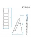 Стрем'янка сталева, 5 сходів, 380*260 мм, висота 1625 мм INTERTOOL LT-0035
