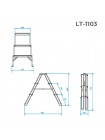 Стрем'янка алюмінієва двостороння 3 сходинки, висота - 668 мм INTERTOOL LT-1103