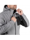 Куртка SOFTSHELL світло сіро-чорна, з капюшоном, тришарова, тканина - стрейч 300 GSM 100D, з водо- і вітрозахистом, розмір XXL INTERTOOL SP-3125