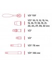 Набір інструментів професійний, 1/2", 21 од. CrV INTERTOOL ET-6021