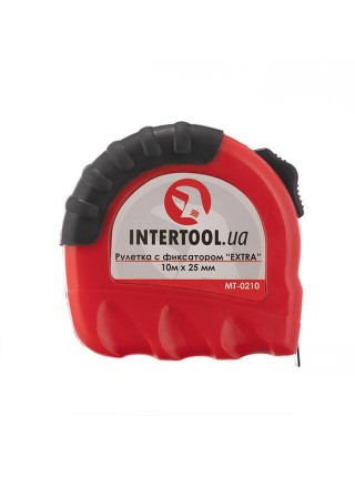 Рулетка з металевим полотном 10м x 25мм "EXTRA" INTERTOOL MT-0210